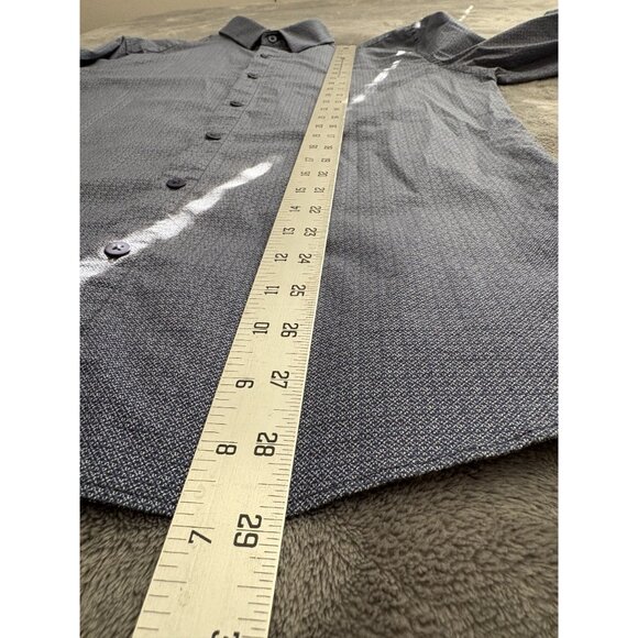 01.Algo Mens Slim Fit Long Sleeve Button-Up Shirt M Blue Going Out Date Night - Picture 11 of 11
